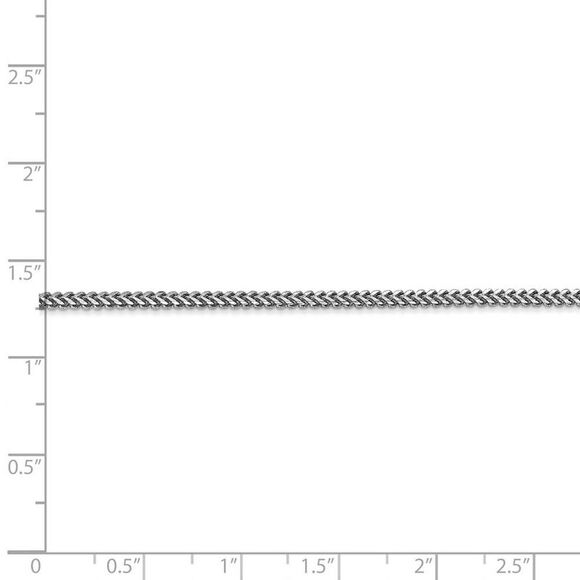 1.5mm, 14k White Gold, Solid Franco Chain Necklace, 24 Inch - Picture 5 of 8